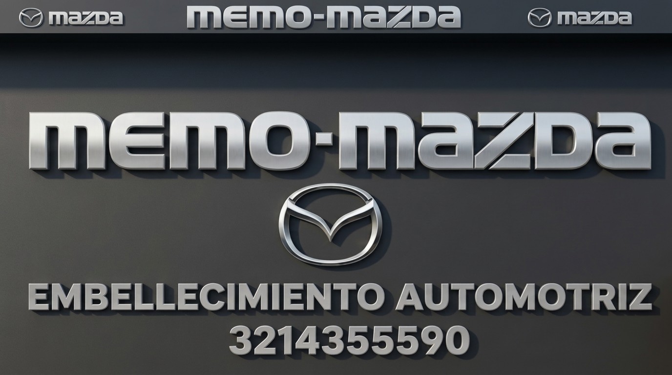 Aviso del taller Memo-Mazda, embellecimiento automotriz, 321 435 5590